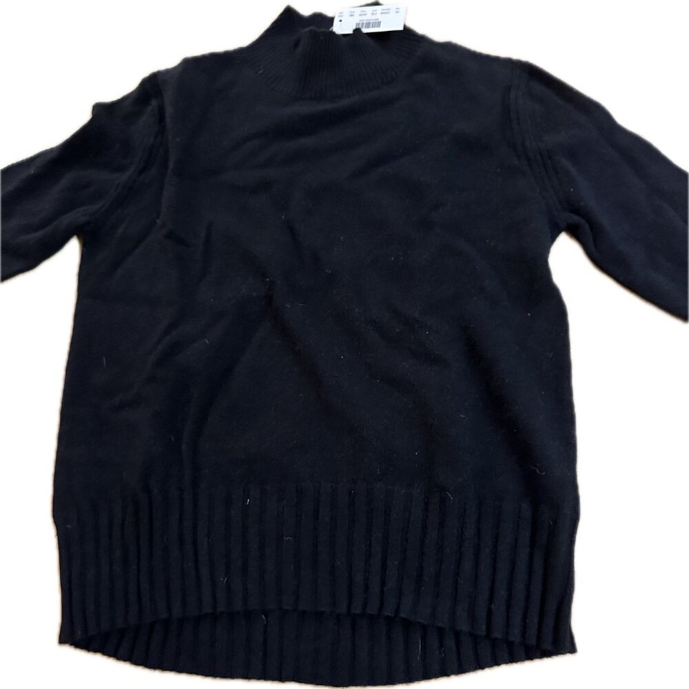 J.crew 100% cashmere black mock turtleneck sweater women NWT